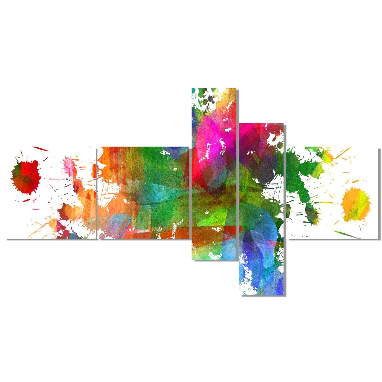 Designart - Splashes of Colors - Abstract Oil Painting Canvas